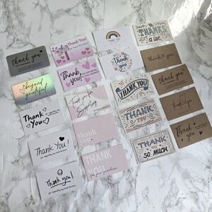 200pc Assorted Thank you cards and  Stickers